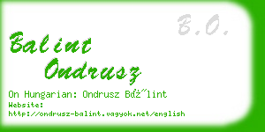 balint ondrusz business card